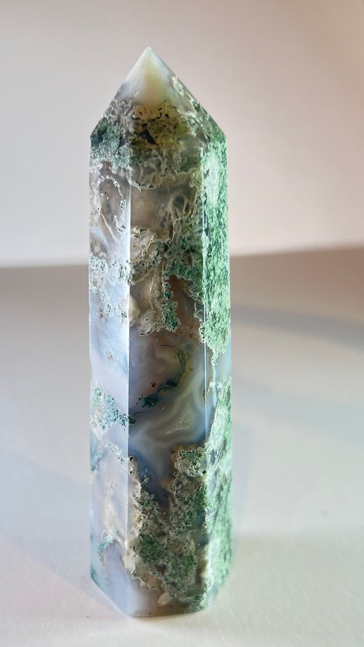 Green Moss Agate Towers