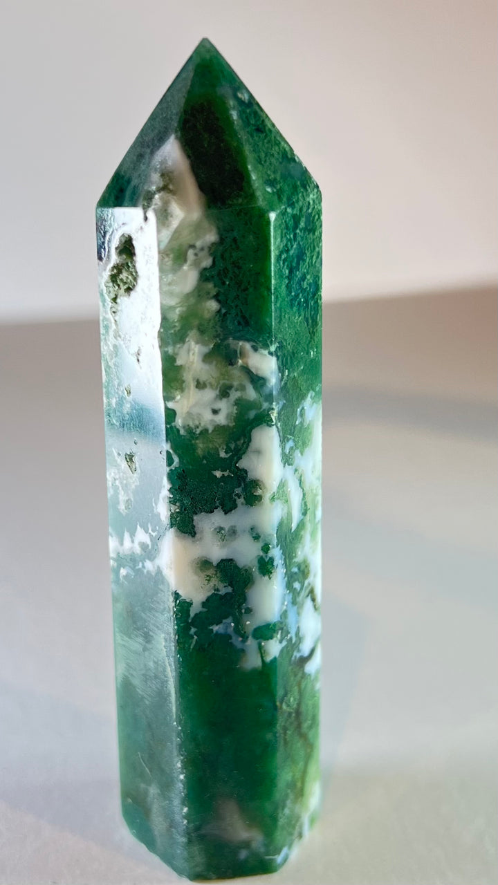 Green Moss Agate Towers